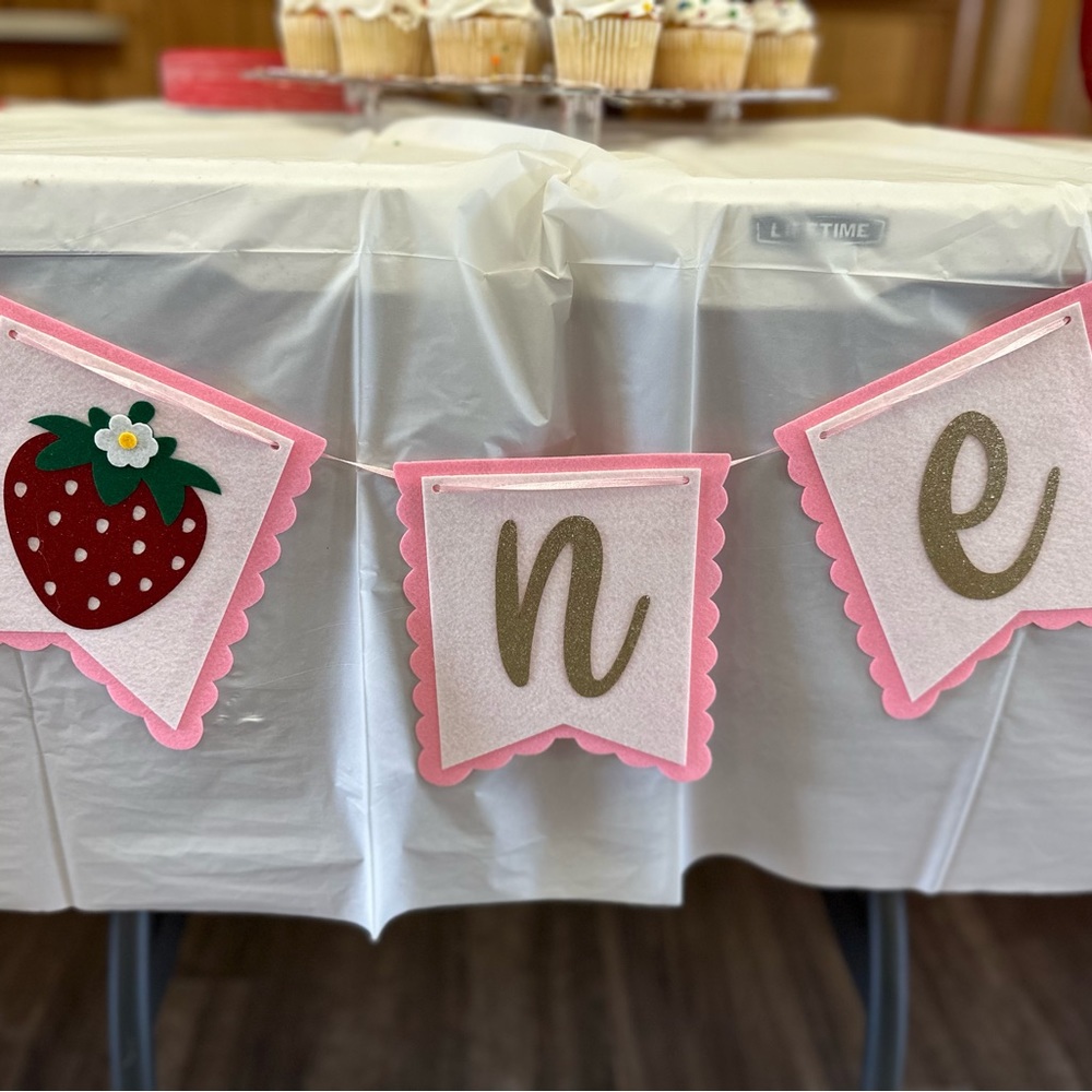 Baby Girl Sweet One Strawberry Birthday Decor